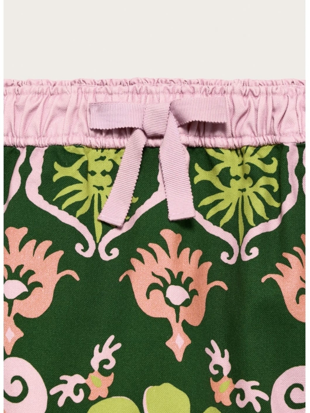 Zara VIRAL SOLD OUT Green Floral Medallion Midi Skirt with Pink Trim - Picture 7 of 7